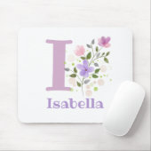 Muis Pad Initial Plus Naam & Bloemen Ontwerp Muismat (Met muis)