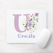 Muis Pad Initial Plus Naam & Bloemen Ontwerp Muismat (Met muis)