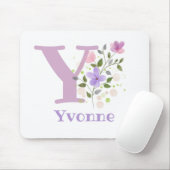 Muis Pad Initial Plus Naam & Bloemen Ontwerp Muismat (Met muis)