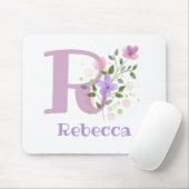 Muis Pad Initial Plus Naam & Bloemen Ontwerp Muismat (Met muis)