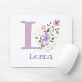 Muis Pad Initial Plus Naam & Bloemen Ontwerp Muismat (Met muis)