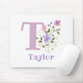 Muis Pad Initial Plus Naam & Bloemen Ontwerp Muismat (Met muis)