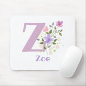 Muis Pad Initial Plus Naam & Bloemen Ontwerp Muismat (Met muis)