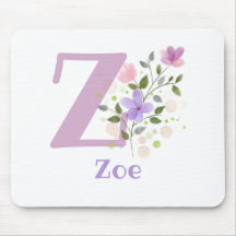 Muis Pad Initial Plus Naam & Bloemen Ontwerp