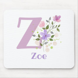 Muis Pad Initial Plus Naam & Bloemen Ontwerp Muismat