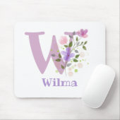 Muis Pad Initial Plus Naam & Bloemen Ontwerp Muismat (Met muis)