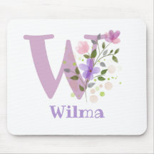 Muis Pad Initial Plus Naam & Bloemen Ontwerp