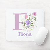Muis Pad Initieel Plus Naam & Bloemen Ontwerp Muismat (Met muis)