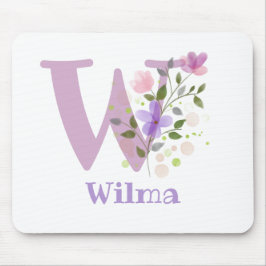 Muis Pad Initieel Plus Naam & Bloemen Ontwerp Muismat