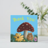 Muis & Paddenstoel Bedankkaart (Staand voorkant)