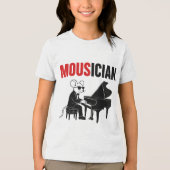 Muis Pianist Grappig Dierenwoordspeling Tri-Blend Shirt (Voorkant)