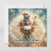 Muis Picknick Schrift Verse Pasen Feestdagenkaart (Voorkant)