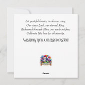 Muis Picknick Schrift Verse Pasen Feestdagenkaart (Achterkant)