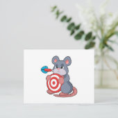 Muis Pijltjes Pijltje Dartbord Briefkaart (Staand voorkant)