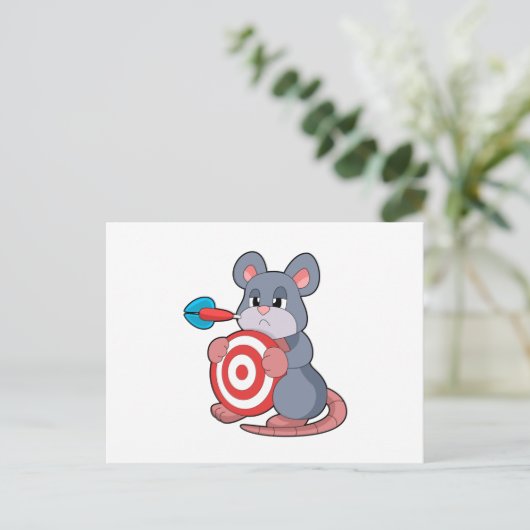 Muis Pijltjes Pijltje Dartbord Briefkaart (Staand voorkant)