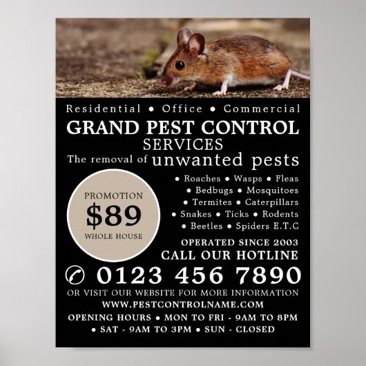 Muis, plaagbesturing Adverteren Poster (Voorkant)