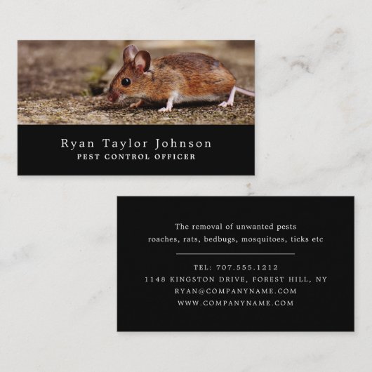 Muis, plaagbesturing visitekaartje (Voorkant / Achterkant)