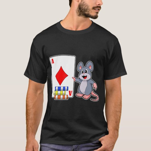 Muis Poker kaarten Poker chips T-shirt (Voorkant)