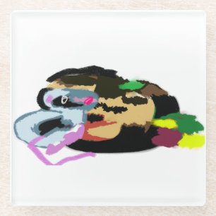 Muis pompoen herfstvreugde glazen onderzetter