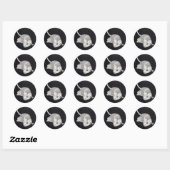 MUIS: POTLOOD REALISME KUNST RONDE STICKER (Vel)