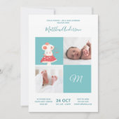 Muis Rat. Alphabet Monogram Cute Baby shower Kaart (Voorkant)