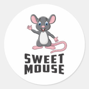 Muis Rat Animal Cheese Love Pet Cute Funny Gift Ronde Sticker