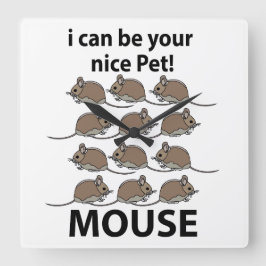 Muis Rat Animal I kan je leuke huisdier muis zijn Vierkante Klok