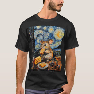 Muis Rat Van Gogh Stijl Sterrennacht T-shirt