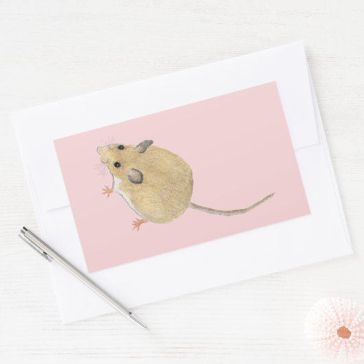 Muis Rechthoekige Sticker (Envelop)