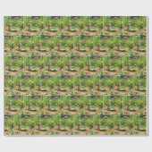 Muis Roeien Een Green Leaf Boat Cadeaupapier (Vlak)