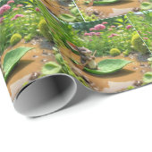 Muis Roeien Een Green Leaf Boat Cadeaupapier (Rol Hoek)