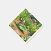 Muis Roeien Een Green Leaf Boat Servet (Hoek)