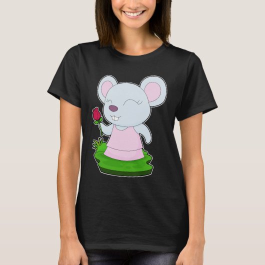 Muis Roos Bloem T-shirt (Voorkant)