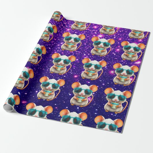 Muis Schattige Charmant Thema Karakter Gift Wrap Cadeaupapier (Uitgerold)