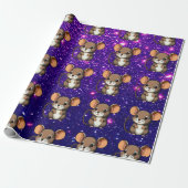 Muis Schattige Charmant Thema Karakter Gift Wrap Cadeaupapier (Uitgerold)