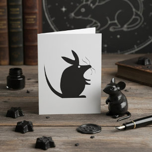 Muis Silhouet Minimalistisch Dier Kaart