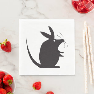 Muis Silhouet Minimalistisch Dier Servet