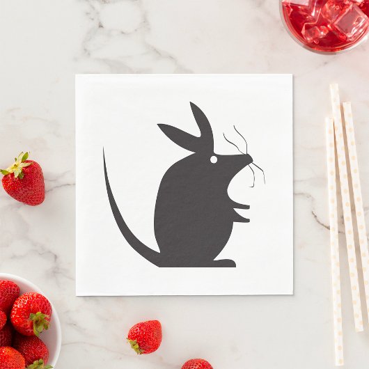 Muis Silhouet Minimalistisch Dier Servet