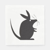 Muis Silhouet Minimalistisch Dier Servet (Voorkant)