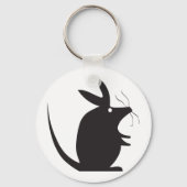 Muis Silhouet Minimalistisch Dier Sleutelhanger (Voorkant)