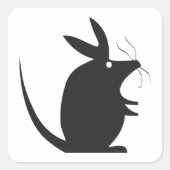 Muis Silhouet Minimalistisch Dier Vierkante Sticker (Voorkant)