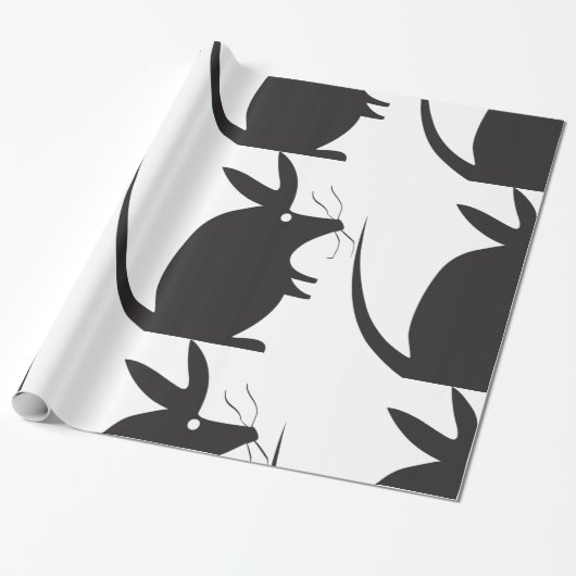 Muis Silhouette Cadeaupapier (Uitgerold)