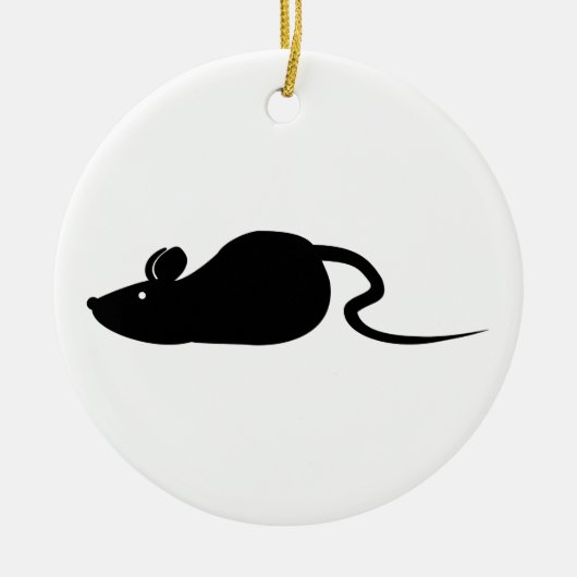 Muis Silhouette Keramisch Ornament (Voorkant)