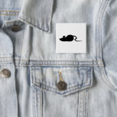 Muis Silhouette Vierkante Button 5,1 Cm (In situ)
