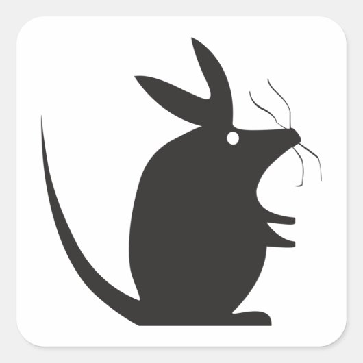 Muis Silhouette Vierkante Sticker (Voorkant)