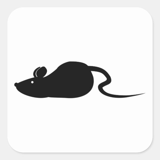 Muis Silhouette Vierkante Sticker (Voorkant)