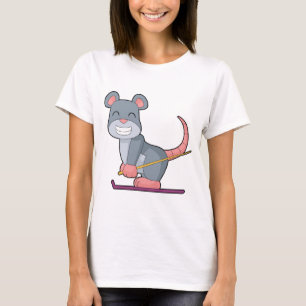 Muis Skiloper Ski Wintersporten T-shirt