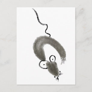 Muis, Sumi-e Briefkaart