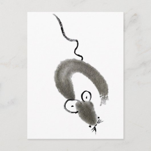 Muis, Sumi-e Briefkaart (Voorkant)