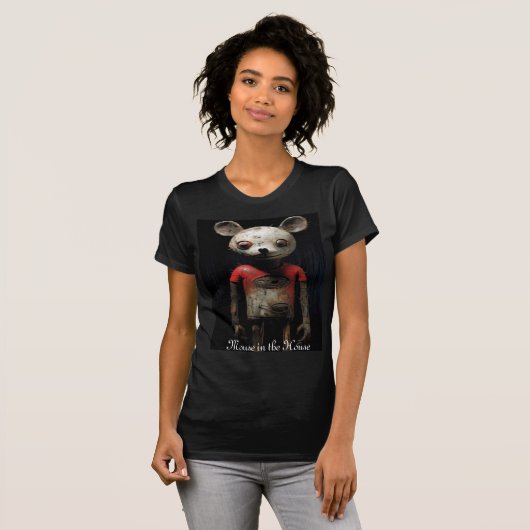 Muis T-shirt in zwart (Voorkant volledig)